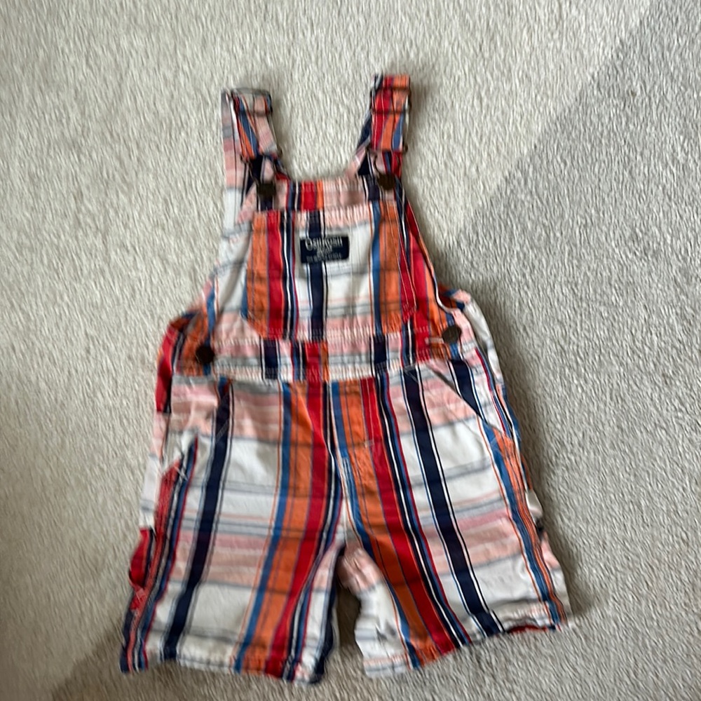 Baby boy plaid overalls, 18 months.